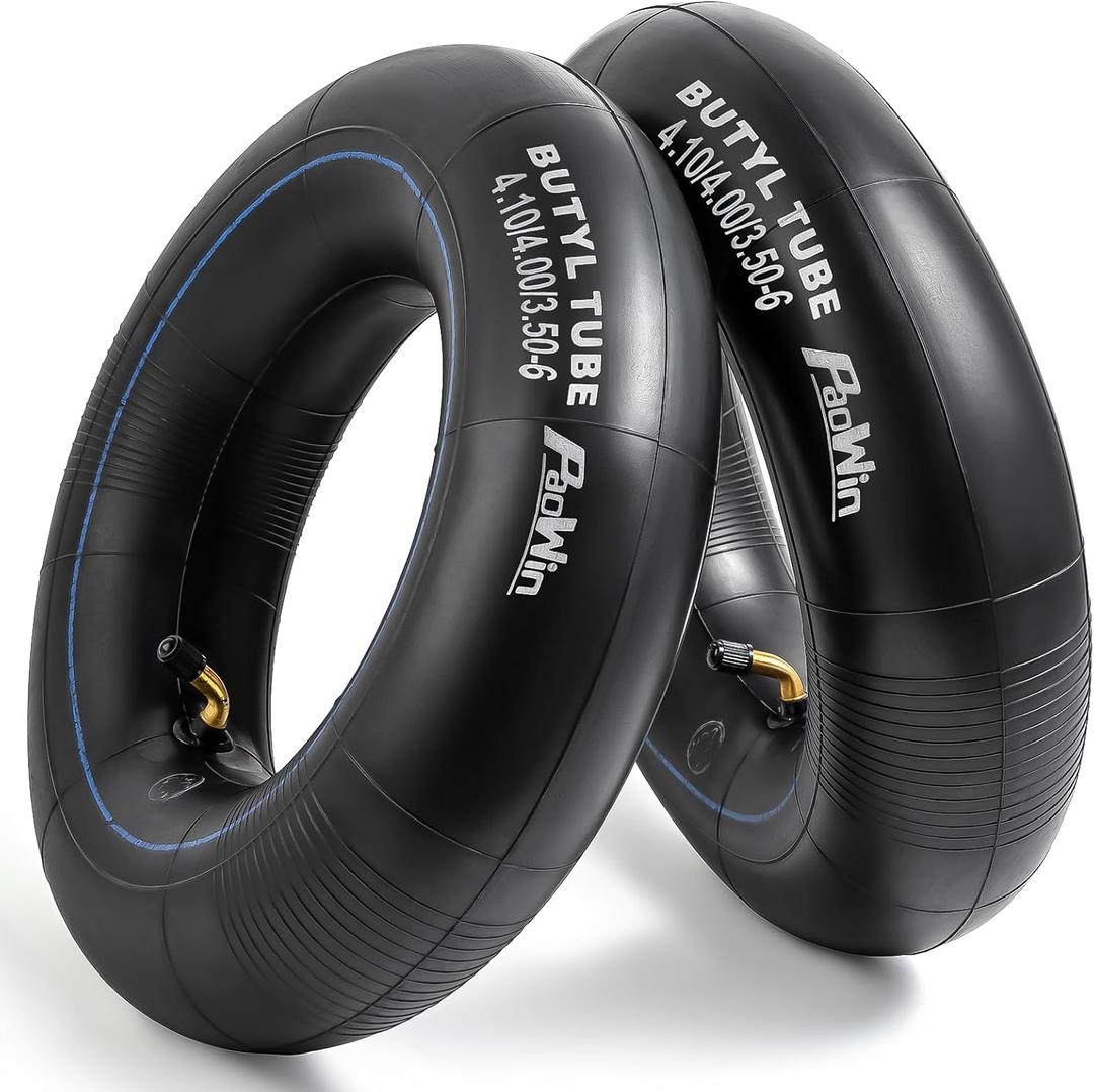 4.10/4.00/3.50-6 (13 x 4.00-6) Replacement Inner Tube with TR87 Bent Valve Stem Compatible with Wheelbarrows, Mowers, Hand Trucks and More 3.50-6 4.00-6 4.10-6 13x4.00-6 Tire Tubes-2 Pcs