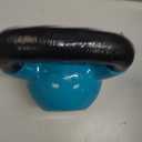Basics Vinyl Coated Cast Iron Kettlebell for Strength Training, 40 LB, Textured Wide Handle, Full Body Workout, Light Blue