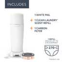 Diaper Genie Complete Diaper Pail (White) Includes 1 Refill (Holds 270 Newborn Diapers) & 1 Carbon Filter