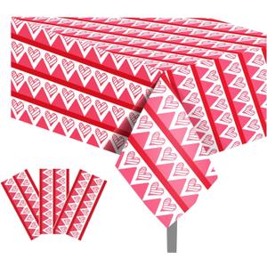 Adirasenotek 3Pcs Heart Tablecloth Valentine's Day Table Cover Rectangular Love Heart Table Cover Wedding Anniversary Birthday Mothers Day Valentine's Day Decor,87x54In