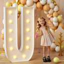 imprsv Marquee Light Up Letters, 4FT Mosaic Letters with Light for Baby Shower Graduation Party Decor, Large U for Engagement Wedding Party Decorations (Need to Assemble)