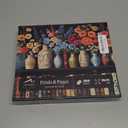 Wildflower Puzzles for Adults 1000 Pieces, PICKFORU Vintage Flower Book Puzzle, Wildflower Pages Jigsaw Puzzle for Book Lover, Floral Art Bookshelf Library Puzzles