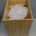 BSSN Bamboo Waste Basket and Tissue Holder,3 Gal Decorative Bathroom Recycling Trash Can, Farmhouse Rustic Trash Bin Tissue Box Cover Square Cube, for Bathroom, Bedroom, Dinner Table, Office, Kitchen