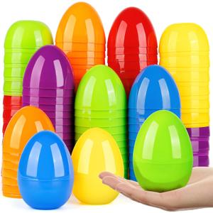 3.5'' Big Easter Plastic Eggs, 36 PCS Bulk Empty Easter Eggs in 6 Colors, Fillable Hinged Eggs for Easter Egg Hunt, Basket Stuffers Fillers, Easter Party Favor for Kids