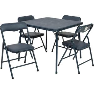 Flash Furniture Mindy Kids Navy 5 Piece Folding Table and Chair Set