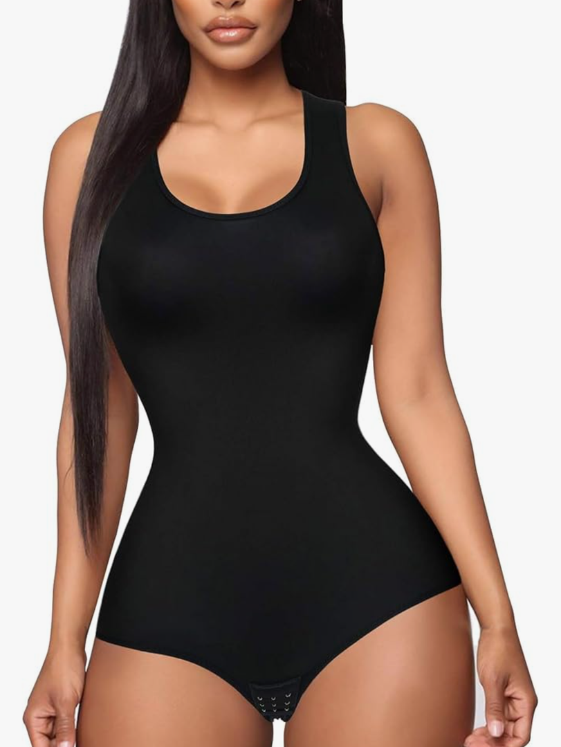 Irisnaya Shapewear Bodysuit Scoop Neck Tank Tops for Women Tummy Control Waist Trainer Vest Full Body Shaper, XL