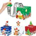 4 Pack Christmas Money Box for Cash, Christmas Money Holders, Santa Snowman Xmas Tree Reindeer Surprise Money Boxes for Friends, Family, DIY Fun Holiday, Xmas Party Supplies, Ideas