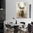 LYUNSHUO Deer Canvas Wall Art Vintage Elk Watercolor Pictures Wall Decor Rustic Farmhouse Wild Animal Painting Framed Artwork for Office Home Decor,Stretched and Framed Ready to, 24"L x 16"W