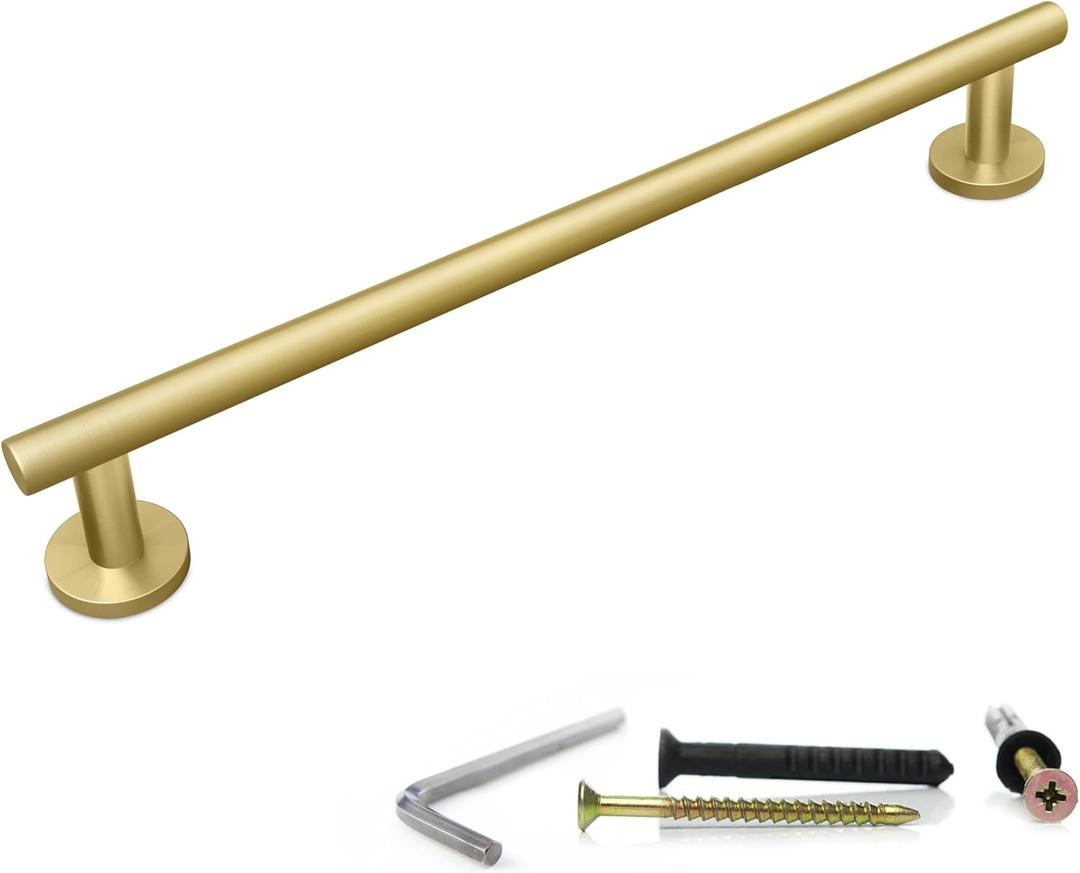 Brushed Gold Towel Bar 18 Inch  Premium Stainless Steel Bathroom Towel Rack, Modern Wall-Mounted Hand Towel Holder for Bathroom, Kitchen, Hotel  Rustproof, Heavy-Duty, Space-Saving Towel Hanger