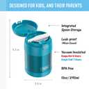 THERMOS FUNTAINER 10 Ounce Stainless Steel Vacuum Insulated Kids Food Jar with Spoon, Teal