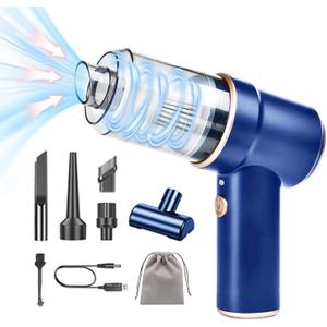 Cordless Handheld Vacuum Cleaner, 120W 9000PA 2-in-1 Rechargeable Car Vacuum with LED Light Portable Vacuum Cleaner for Car/Home/Office/Pet Hair