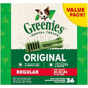 Greenies Original Regular Dental Dog Treats, 36 oz. Pack (36 Treats), BB 02 Feb 27