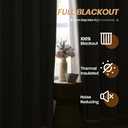 Melodieux Natural Linen Blackout Curtains 84 Inch Length 2 Panels Set, Thermal Insulated Light Blocking Grommet Curtains for Bedroom Living Room, Elegant Farmhouse Burlap Textured Drapes, 42x84 inch