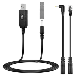Pack of 2 Xislet 3 in 1 Radar Detector Power Cord, 3.4ft USB to DC Step Up Converter Cable Power with RJ11 Connector Plug Cable/DC Jack 3.5mm / Angle Adapter Fits for Escort Valentine One Beltronics Cobra