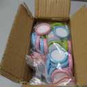 Keychain Button Making Supplies for Button Maker Machine, 50 Sets 32mm Button Refills Includes Metal Shell, Graphic, Plastic Film, Backing Parts