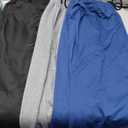 Neer 3 Pack Men's Sweatpants Lightweight Athletic Drawstring Open Bottom Pants Workout Running Lounge Pants with Pocket (X-Large, Black, Cement Gray, Royal Blue)