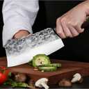 ZENG Meat Cleaver Knife, Butcher Knife Heavy Duty Kitchen Knife Stainless Steel Bone Chopping Cutting Chef knives Sharp Blade Boning Knife for Home Kitchen Camping BBQ Restaurant