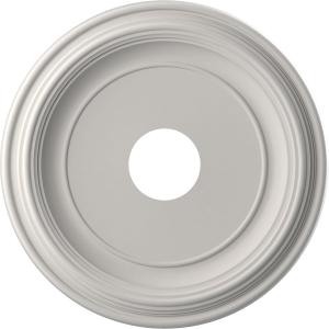 16"OD x 3 1/2"ID x 1 3/8"P Traditional Thermoformed PVC Ceiling Medallion (Fits Canopies up to 9 1/2"), UltraCover Satin Blossom White