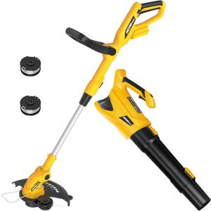 2-in-1 Cordless Leaf Blower and String Trimmer Combo Compatible with Dewalt 20V Battery, 500CFM/ 150MPH Electric Leaf Blower, 12-Inch Cordless Weed Wacker/ Weed Eater/ Grass Trimmer (Tool Only)