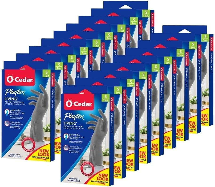 PLAYTEX Living Reuseable Rubber Cleaning Gloves (Small, 18 Pack), Premium Protection Reusable Household Gloves