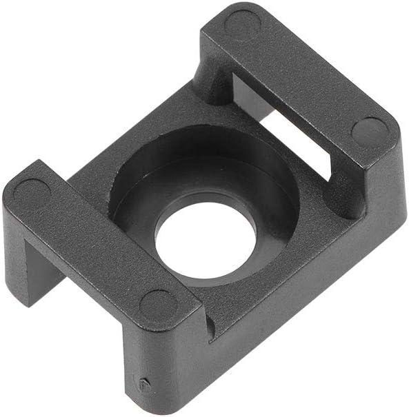 uxcell Cable Tie Base Saddle Type Mount Wire Holder Permanently Anchor To Wall Desk 23x16x10mm Black 100pcs