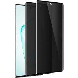 Fotbor 2 Pack for Samsung Galaxy Note 10 Plus Privacy Tempered Glass Screen Protector, 9H Hardness Anti-Scratch Fulll Coverage Case Friendly [Dont Support Fingerprint Unlock]