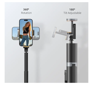 TODI 63" Cell Phone Selfie Stick Tripod, Portable Tripod for iPhone with Wireless Remote, Extendable Smartphone Stand, All-in-1, Compatible with iPhone/Android