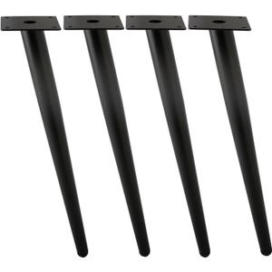 Oblique Furniture Leg 28 Inch, Slant Tapered Metal Coffee Table Legs 4pcs, Mid Century Modern Sofa Cabinet Feet Black for Home DIY Project