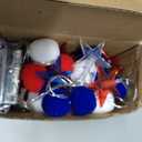 4th of July Red White & Blue Lights Star and Pom-Pom Design 9.8ft 20 LED Star Fairy Patriotic Lights for fourth of july Independence Day Decorations Battery Operated for President Memorial Day Decor