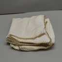 decorUhome Chenille Soft Throw Pillow Covers 24x24 Set of 2, Farmhouse Velvet Neutral Decorative Euro Pillow Covers with Stitched Edge for Couch Sofa Bed Home Decor, Cream White