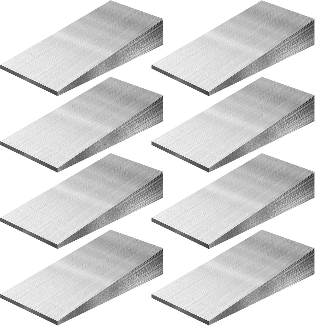 8PCS Metal Wedge Shims Triangle Flange Wedge Steel Wedges for Welding Silver Metal Flange Wedge Pipe Fitting Welding Tool 4.7 x 2.4 x 0.79 inch Steel Wedge Set