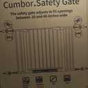 Cumbor 29.7-46" Baby Gate for Stairs, Toddler Safety Essentials for The House, Auto Close Dog Gate for Doorways, Mom's Choice Awards Winner-Easy Install Pressure Mounted Pet Gates for Dogs, White