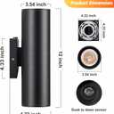 DAKAFUL Dusk to Dawn Outdoor Lighting Sensor Wall Lights 2Pack, 12W 2700K Integrated LED Cylinder Up Down Lights Outdoor, IP65 Waterproof Aluminum Wall Sconce Exterior Wall Light for Porch Patio etc.