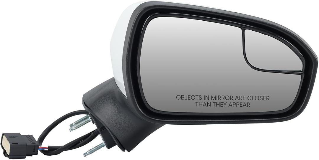 Right Passenger Side Mirror Assembly Compatible with Ford Fusion 2016-2020 Mirrors with Power Manual Folding White 3Pins