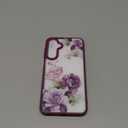 Dretal for Samsung Galaxy S22 5G Case Floral, Military Grade Drop Tested Hard Back & Soft Edge Slim Flower Women Girls Phone Protective Cover + Tempered Glass Screen Protector for Galaxy S22 (Purple)