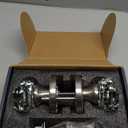 Satin Nickel Square Door Knobs in Brushed Nickel and Crystal for Bedroom and Bathroom, 2 Pack