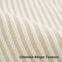 FUTEI Beige Decorative Throw Pillow Covers 18x18 Inch Set of 2,Soft Chenille Striped Textured Cushion Covers,Home Decor for Couch Bed Living Room Office Car