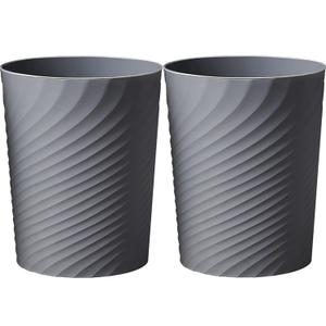 Small Bathroom Trash Can 1.8 Gallon Garbage Can Waste Basket Recycling Bin for Dorm Bedroom Office Kitchen,2 Pack Grey