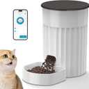 Automatic Cat Feeder 3L, 2.4G WiFi Auto Pet Food Dispenser for Cats and Small Dogs, Timed Cat Feeder Programmable Portion Size with APP Control & Alexa 1-10 Meals Per Day (White)
