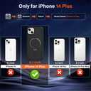 Designed for iPhone 14 Plus Case with Magnetic Stand [Military Drop Protection][Compatible with Magnet] Shockproof 14 Plus Phone Case with Ring Holder, Black