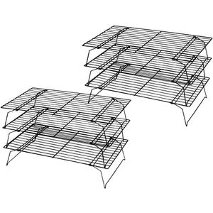 Kingrol 2 Pack 3-Tier Stackable Cooling Rack, Non-stick Wire Cake Rack for Pies, Cookies, Pastries