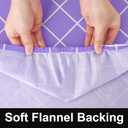 Rectangle Vinyl Table Cloth 30x48, Waterproof Elastic Fitted Tablecloth with Flannel Backing, Plastic Table Cover for Picnic, Camping, Outdoor, Lavender