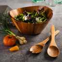 Gibson Home Sherwood 3-Piece Acacia Wood Salad Bowl Set, 32 Quart Large Serving Bowls, Natural Finish, Durable & Eco-Friendly