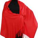 RIIQIICHY Women's Scarf Pashmina Shawls and Wraps for Evening Dress Bridesmaid Wedding Bridal Winter Warm Long Large Scarves (Red, L)