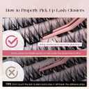 BEFER Self Adhesive Eyelashes Clusters Kit, D Curl 10-16MM Pre Glued Lash Natural Look No Glue No Remover Needed Reusable Lashes Press on Eyelash Clusters Easy for Use DIY at Home(MJ-Flare-Kit)