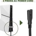 AC Power Cord Replacement Sony PS5/ PS4, PS5/ PS4/ PS3 Slim / PS3 Super Slim, PlayStation 5/4 /3 Slim, Xbox Series S/X, Xbox One S/X Game Consoles - UL Listed