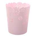 Wastebasket, Hollow Flower Shape Plastic Lidless Wastepaper Baskets Trash Can - M - Pink