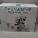 CASABREWS 3700 Essential Espresso Machine 20 Bar, Stainless Steel Cappuccino & Latte Coffee Maker with Steam Frother for Home, 43.9oz Water Tank, Silver