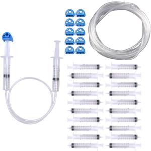 Hydraulic and Pneumatic Kit: 20 Plastic Syringes, 15 Ft Vinyl Tubing, and 10 Syringe Adapters for Science and Engineering Projects for Kids and Classrooms
