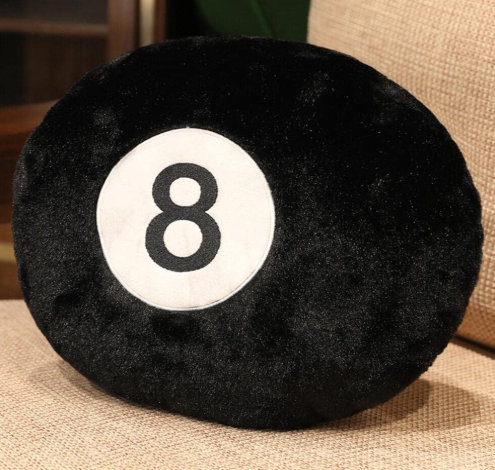 XIYUAN 14inch Billiards Sports Pillow Soft Stuffed Throw Pillow Toys Fluffy Durable Football Plush Toys Gift - for Kids Boy Girls Children Room Decor Sofa Cushion (No.8 Billiards)
